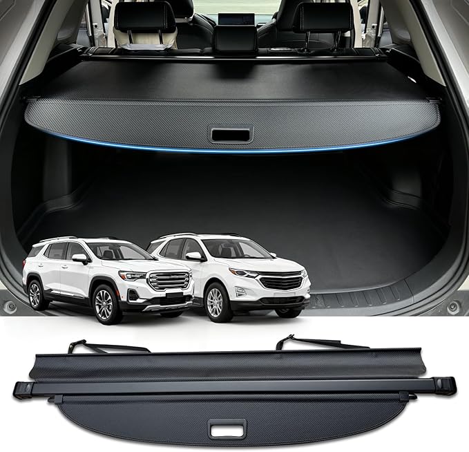 MIALUTY® Cargo Cover for 2018-2025 Chevy Equinox GMC Terrain Retractable Trunk Cover Equinox Terrain Accessories Anti-Peeping Privacy Screen,Trunk Luggage Shield Shade Carbon Fiber Texture