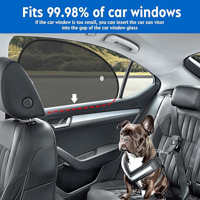 2026 New Upgrade Car Window Shades for Side Window(4 Pack),Car Window Shade for Baby with 8 Suction Cups,Sun Shade Side Window Can Blocks 99.98% UVR,Sun Shade for Window