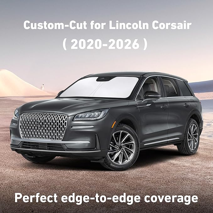 EcoNour Windshield Sunshade Compatible for Lincoln Corsair 2020-2024 2025 2026, Sun Visor for Front Windshield & Window Sun Shade Cover, UV Heat Blocker & Protector, Car Accessories