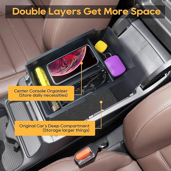 LFOTPP 2026 CRV Center Console Organizer for 2023 2024 2025 2026 Honda CRV Accessories ABS Plastic Armrest Console Tray Compatible with 2023-2026 CRV EX/EX-L/Hybrid Sport/Hybrid Sport Touring