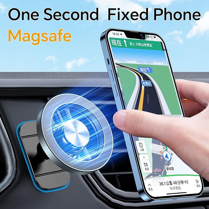 Kaistyle for Magsafe Car Mount【20 Strong Magnets】Magnetic Phone Holder for Car Phone Holder Mount Dash【360°】Cell Phone Holders for Your Car Accessories for Women Men iPhone 16 Pro Max 15 14 13 12 Plus