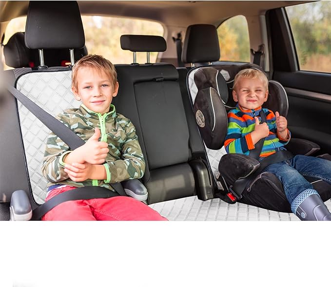 FH Group Car Seat Cushion Neosupreme Automotive Seat Cushions - Universal Fit, Rear Car Seat Cushion, Car Seat Cushions with Non-Slip Silicone Backing for SUV, Sedan, Van Rear Set White