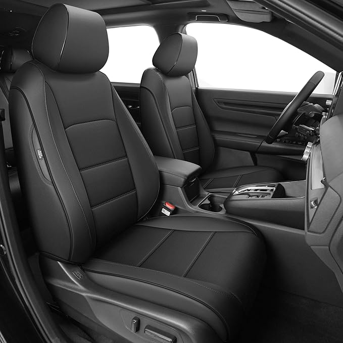 AOMSAZTO Custom Fit Car Seat Covers for Honda CRV 2017 2018 2019 2020 2021 2022 CR-V Faux Leather Seat Cover Full Set Front & Rear Car Seat Protector(Black,5 Seats)