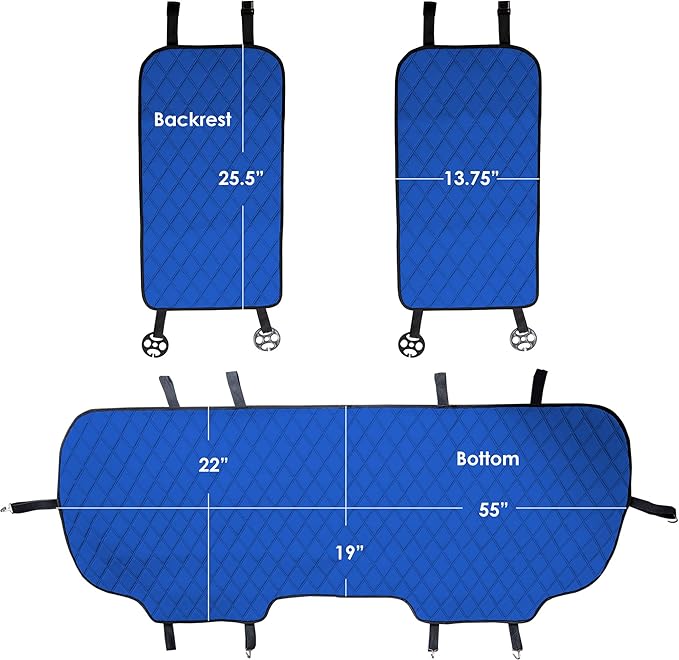 FH Group Car Seat Cushion Neosupreme Automotive Seat Cushions - Universal Fit, Rear Car Seat Cushion, Car Seat Cushions With Non-slip Silicone Backing for SUV, Sedan, Van Rear Set Blue