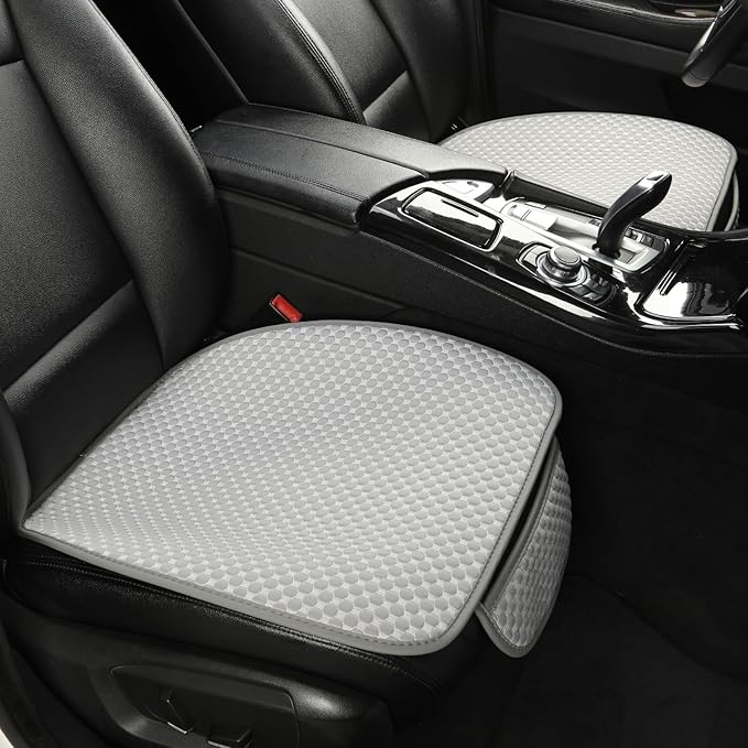 West Llama Car Seat Covers Full Set,Ice Silk Bottom Seat Covers for Cars Include 1 Pair Front Driver Seat Pad Mat and 1 Rear Bench Cover for SUVs,Cars,Sedans(3PC-Gray)