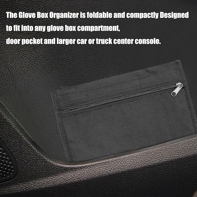 Automotive Organiser with Multiple Compartments Practical Zippered Vehicle File Folder Travel Accessories Vehicle Document Organiser