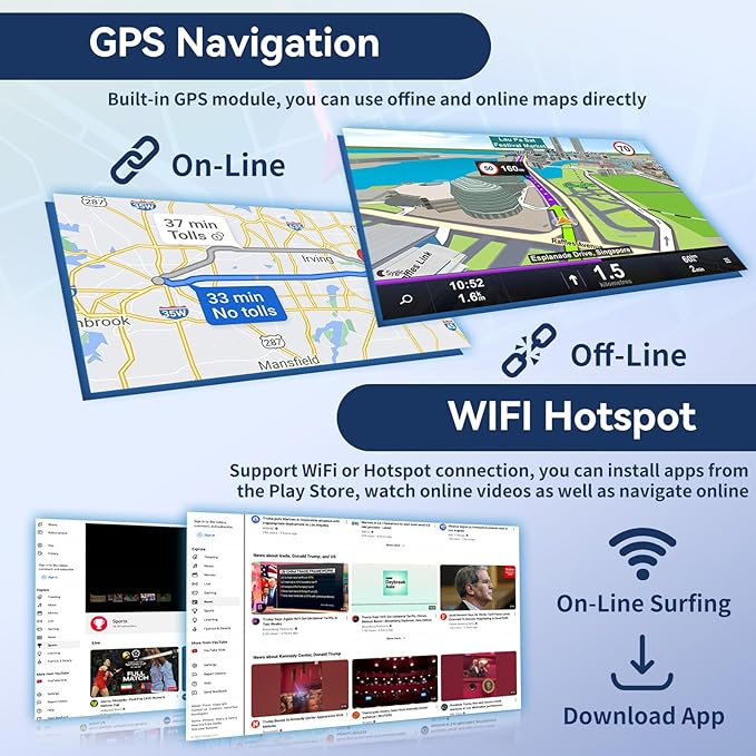 6+128G 8 Core Android 15 Car Radio Stereo for Honda Civic 2006 2007 2008 2009 2010 2011 with Wireless CarPlay Android Auto, 10.1'' Touchscreen with WiFi GPS Mirror Link Bluetooth FM RDS DSP EQ SWC
