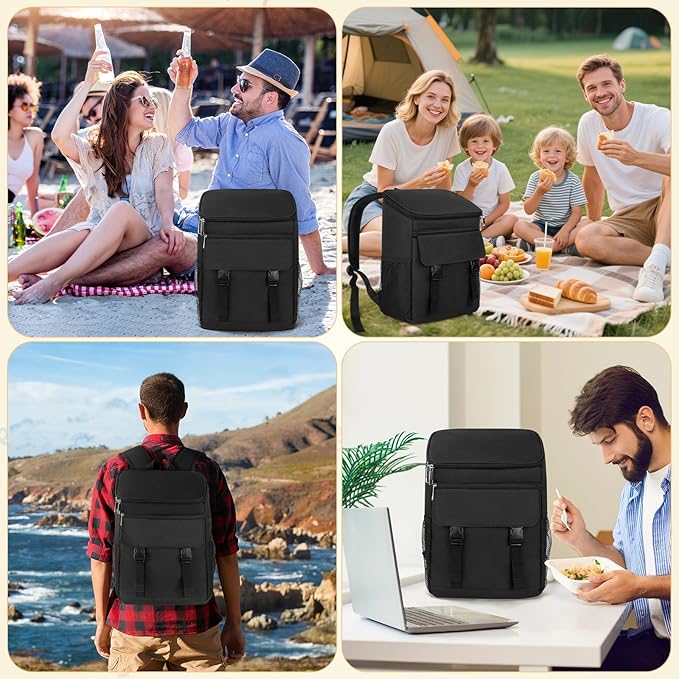 Backpack Cooler, 30 Cans Insulated Lunch Backpack for Men & Women, Portable Leak Proof Cooler Bag for Work Office Picnic Beach Hiking Camping Travel