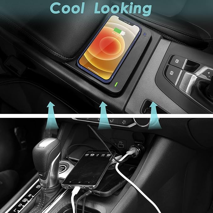 Car Wireless Phone Charger for Audi Q5 2018-2024/SQ5 2018-2022 2024 Center Console,Charging Pad Mat for Audi Q5 SQ5 2018 2019 2020 2022 2023 2024 Accessories Interior (Not fit SQ5 2023)