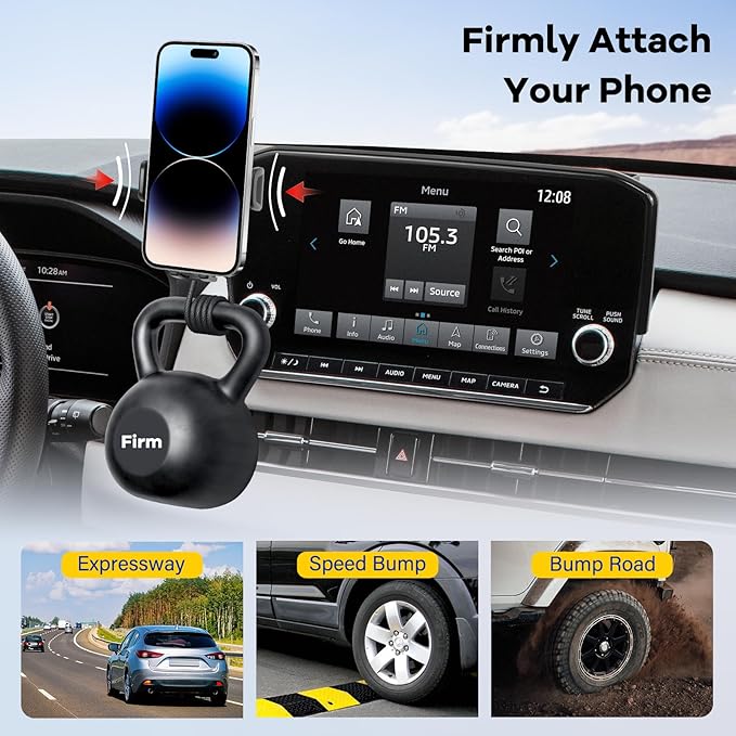 Car Phone Holder Compatible with Mitsubishi Outlander 2022-2024 & 2023-2025 Outlander PHEV 9 inch Cell Phone Mount with Hands-Free & 360°Rotation (NOT Fit 8″Screen)