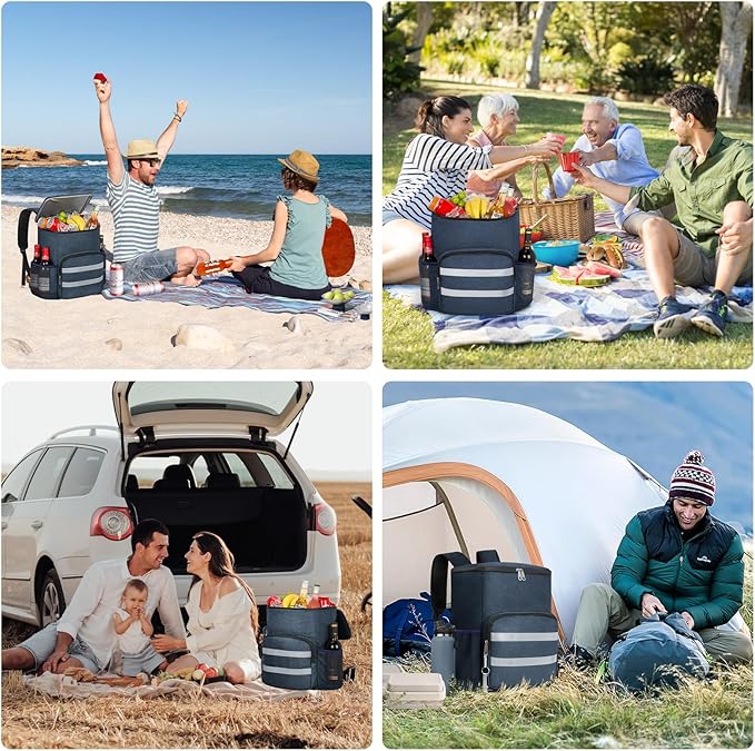 Backpack Cooler - 54 Cans Insulated Leak Proof Cooler Backpack for Men & Women, Cooler Bag Portable Picnic Camping Beach Hiking BBQ Lunch Backpack for Men and Women -Blue