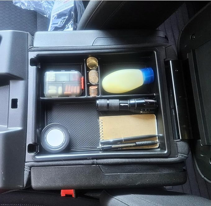 Center Console Organizer for 2019-2026 Chevy Silverado/GMC Sierra 1500, 2020-2026 Silverado/Sierra 2500HD 3500HD Accessories Armrest Storage Tray (Applicable only to Split Bench Seat)
