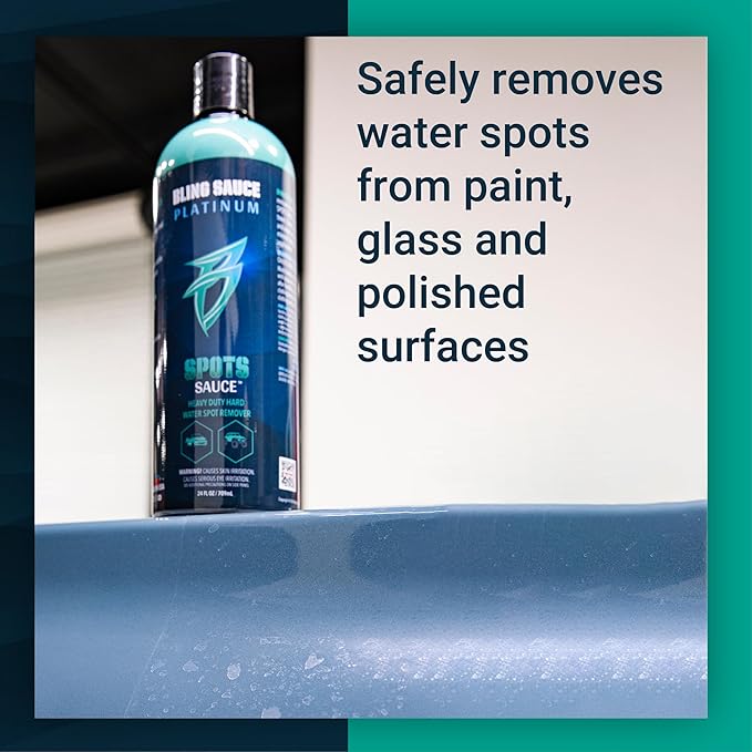 Bling Sauce Platinum Spots Sauce, Heavy-Duty Hard Water Spot Remover for Cars, Trucks, SUVs, 24oz.
