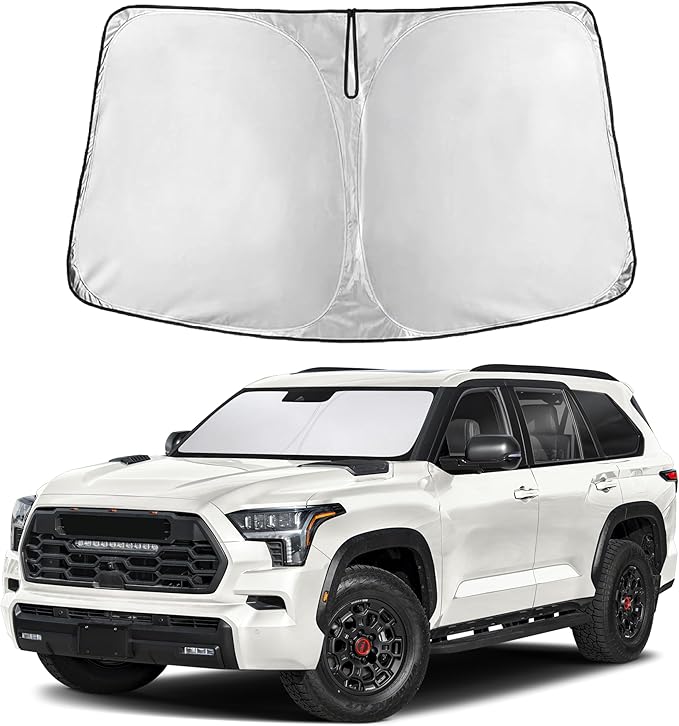 EcoNour Windshield Sunshade Compatible for Toyota Sequoia 2023-2024 2025 2026, Sun Visor for Front Windshield & Window Sun Shade Cover, UV Heat Blocker & Protector, Car Accessories