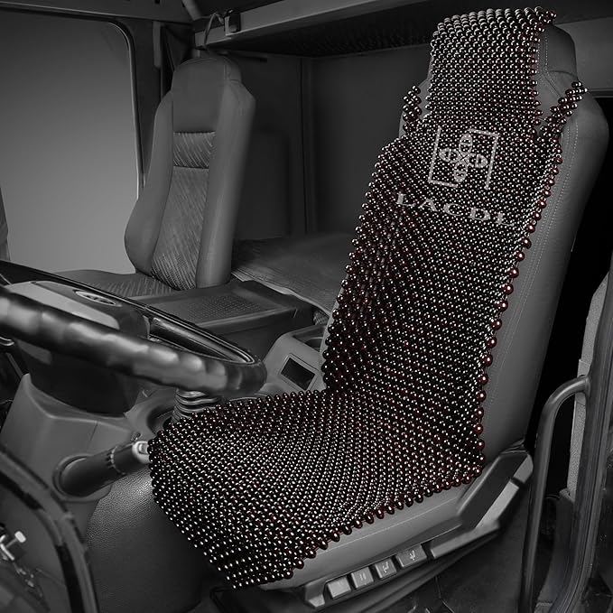 LACDL Beaded Seat Covers for Truck, Trailer, Van, RV, Car Seat Cooling Cover, Auto Ventilated Seat Cushion, Wood Breathable Car Seat Beads, Seat Cooler Pad Sweat Protector for Summer, Dark Red