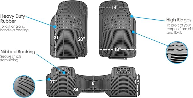 FH Group F11306 Trimmable Vinyl Floor Mats (Tan) Full Set - Universal Fit for Cars Trucks and SUVs