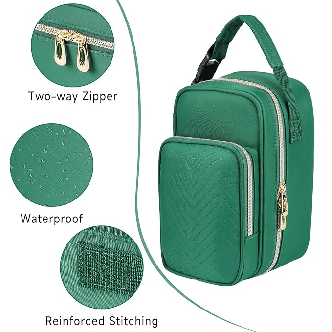 Breastmilk Cooler Travel Bag with Ice Pack,Portable Breastmilk Cooler Bag with Buckle Handle,Insulated Breastmilk Storage Bag Cooler,Green