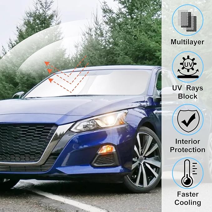 Windshield Sun Shade Fit for Nissan Altima 2019 2020 2021 2022 2023 2024 2025 2026 Accessories Front Window Sunshade Protect Car from Sun Rays