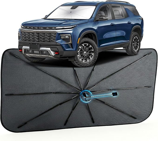 Car Windshield Sun Shade for Chevrolet Traverse 2018-2026 –[Reflective Coated Fabric] Sunshade Umbrella for Front Window, Car Shades Sun Visor Keep Car Cool and Protects Interior, 1:1 Exact Fit