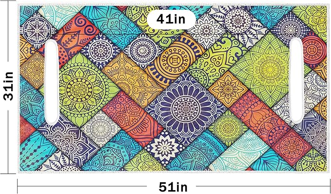 ENYORSE Golf Cart Seat Covers - Ethnic Style Golf Cart Towel Blanket for 2/4 Seater, Soft & Breathable Microfiber, Keeps Seats Cool & Comfortable, 51”x31”, Fits EZGO/Yamaha/Club Car