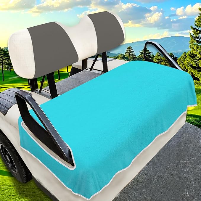 YOKYHOM Golf Cart Seat Covers for 2/4-Seater, Microfiber Seat Towel Blanket, Keeps Seats Cool, Clean & Comfortable, Fits EZGO, Club Car, Yamaha, 51"x31"