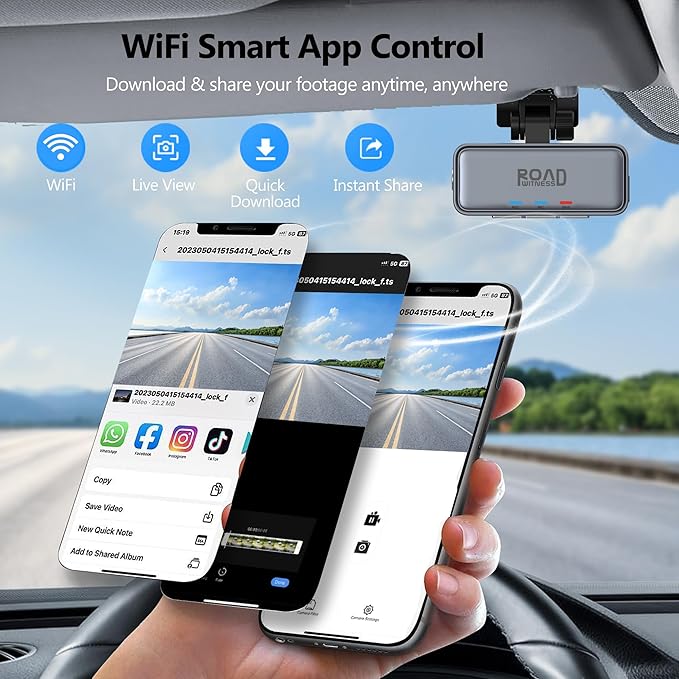 4K Mini Dash Cam Front，Front Dash Camera for Cars，WiFi Car Camera with Voice Control, Night Vision, G-Sensor,24H Parking Mode, Loop Recording App, Dashcam 4K Included 32GB,Support 256GB