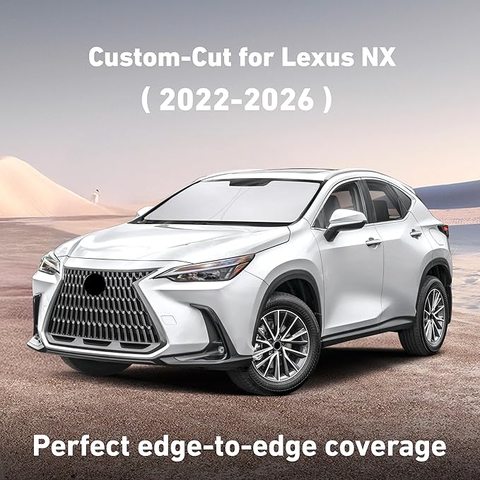 EcoNour Windshield Sunshade Compatible for Lexus NX 2022-2024 2025 2026, Sun Visor for Front Windshield & Window Sun Shade Cover, UV Heat Blocker & Protector, Car Accessories