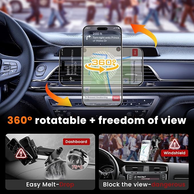 for MagSafe Car Mount Magnetic Phone Holder for Car [2026 Upgraded 22X Magnets & Double-Hooks] Phone Holders for Your Car Stand for Dashboard Vent GPS for iPhone 17/16/15/14/13 Android etc
