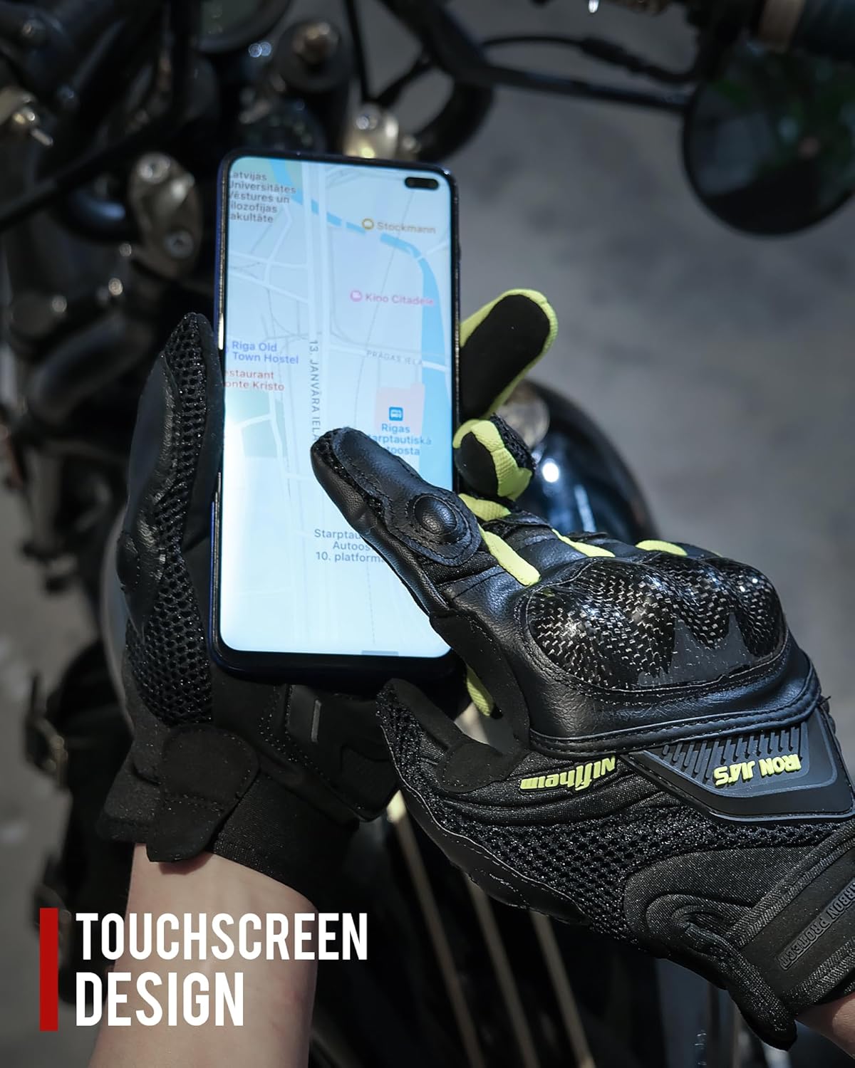 Motorcycle Gloves Touch Screen for Men Women Padding Hard Knuckle Cycling Motorbike ATV Hiking Riding Climbing Glove