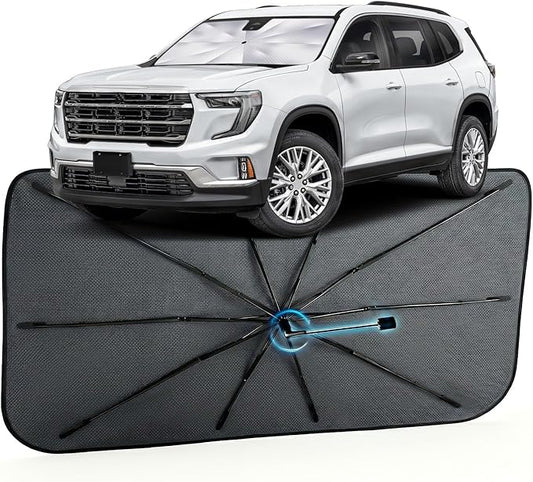 Car Windshield Sun Shade for GMC Acadia 2024-2026 –[Reflective Coated Fabric] Sunshade Umbrella for Front Window, Car Shades Sun Visor Keep Car Cool and Protects Interior, 1:1 Exact Fit