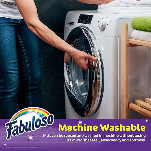 Fabuloso Microfiber Cleaning Mitt Glove, Lint-Free Scratch-Free Dusting and Washing for Furniture, Blinds, Baseboards, Shelves and Car Interior, One Size Fits All, Purple, 1 Count