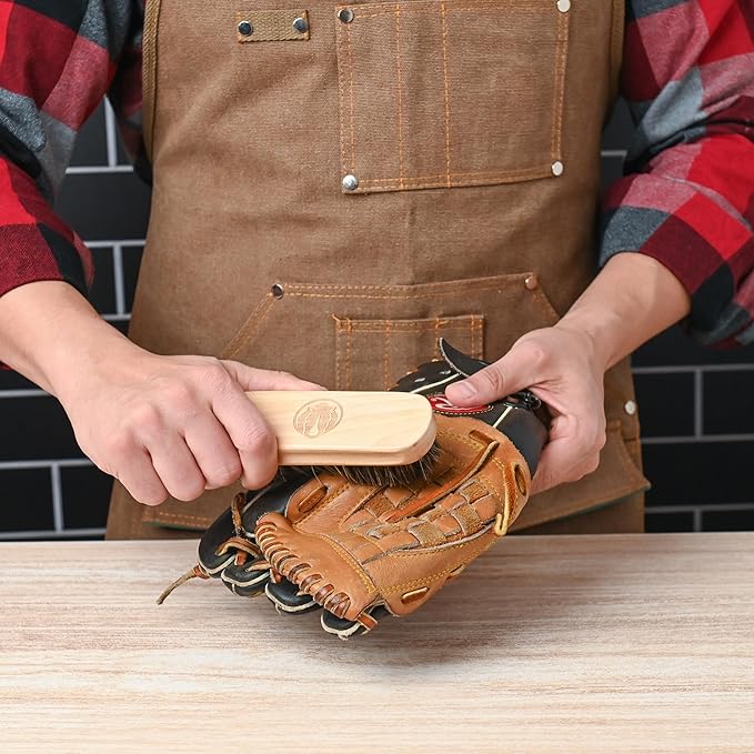 Rhino Wax - Baseball Gloves Complete Cleaning Kit - Glove Scrub for Deep Dirt Removal + Base Ball Mitt Cleaner for Gentle Routine Maintenance - Includes 2 Brushes + Microfiber Cloths - Made in the USA