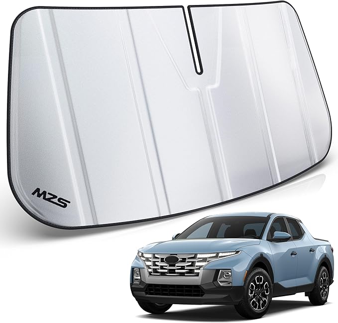 MZS Windshield Sun Shade Compatible with Santa Cruz 2022-2026, Foldable Car Front Window Sunshade with Storage Pouch, Sun Visor Shield Accessories for Interior Protector