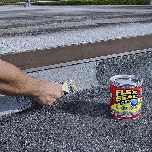 Flex Seal Liquid, Rubber Coating Sealant, Waterproof, Flexible, Breathable, and UV Resistant, Roof Repair, Basements, RV, Campers, Trailers, Marine, EPDM, Masonry, Gray, 32 oz