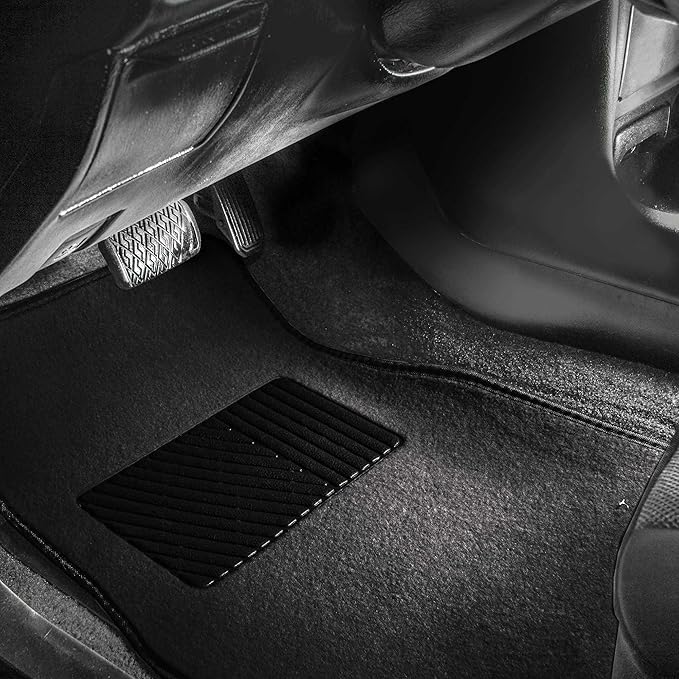 FH Group Car Floor Mats - Carpet Floor Mats for Cars, Universal Fit Automotive Floor Mats, All Purpose Car Floor Mats, Carpet Protector Mat for Most Sedan, SUV, Truck Floor Mats Black