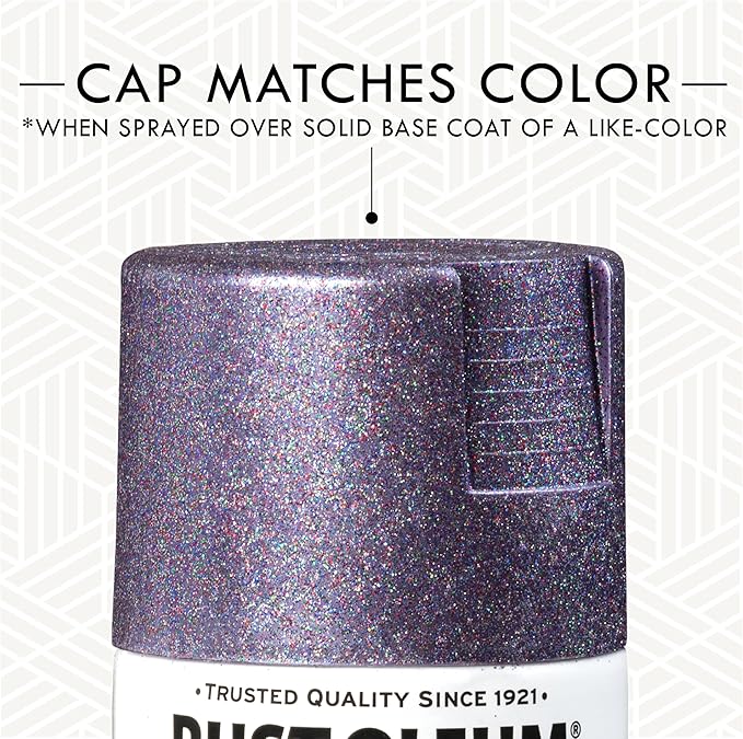 Rust-Oleum 342607-6PK Specialty Glitter Spray Paint, 10.25 oz, Purple Multi-Color, 6 Pack
