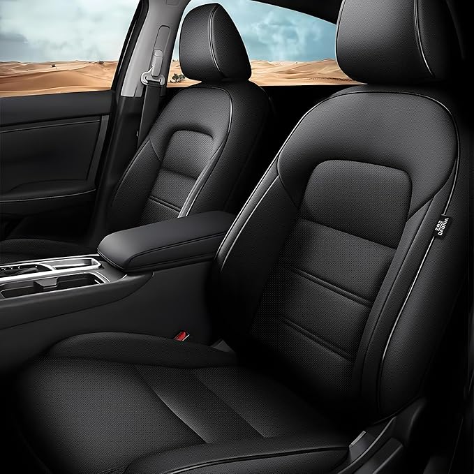 AOMSAZTO Car Seat Cover Fit for Nissan Altima 2019 2020 2021 2022 2023 2024 2025 (S SV SR Platinum) Full Set Customized Faux Leather Seats Cover Black
