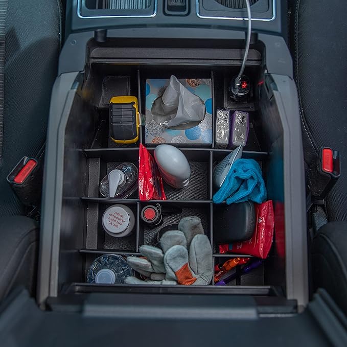 Vehicle OCD - Center Console Organizer for Ford F150 (2015-2020) (Full Console w/Bucket Seats ONLY) - Made in USA - SLX107