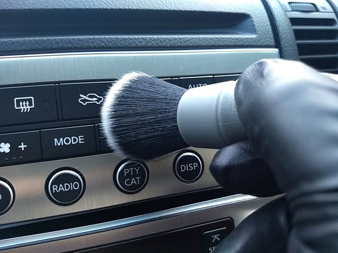 Detail Factory - Synthetic Detailing Brush Set - Ultra-Soft Interior Car Cleaning Brushes for, Screens, Emblems, & Tight Spaces - Gray