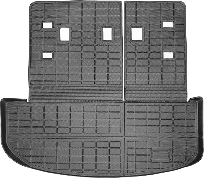 Trunk Liner Cargo Liners for KIA Telluride 2020-2025 Rear Trunk Floor Mats with Backrest Mat 3D Boot Tray All-Weather TPE Black