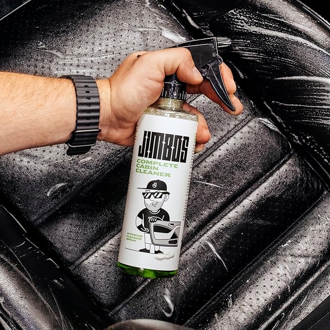 Jimbos COMPLETE CABIN CLEANER– All-in-One Car Interior Cleaner for Leather, Fabric, Carpet, Upholstery, Dash & Vinyl | All-Purpose Detailing Spray | 16oz