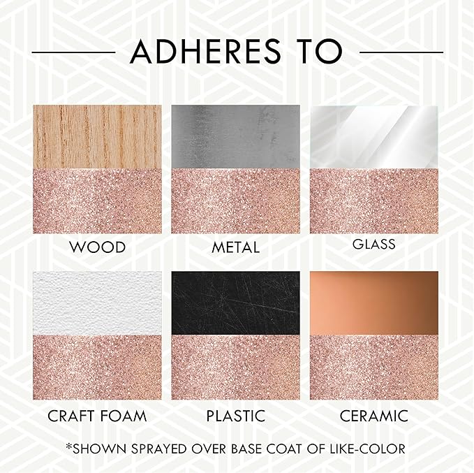 Rust-Oleum 344697-6PK Specialty Glitter Spray Paint, 10.25 Oz, Rose Gold, (Pack of 6)