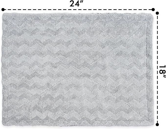 Greenfound Microfiber Towel for Cars, 1000GSM Car Drying Towel, Double Twist Pile & Edgeless Design, No Streaks, Scratches, or Water Spots, Soft and Absorbent, 18"×24", Wave Silver&Grey