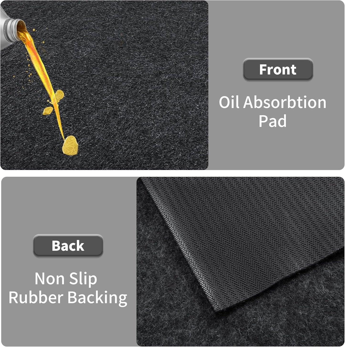 HOMBYS Extra Large Garage Floor Mat for Under Car,Floor Mats for Garage with Rubber Backing,Non Slip Garge Rug,Waterproof Backing Garage Carpet,Motorcycle Absorbent Oil Spill Mat,7'4"x20'