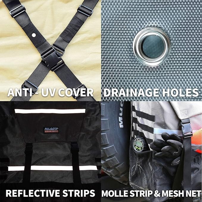 ALL-TOP Spare Tire Trash Bag, Heavy Duty Truck Tailgate Trash Bag, Cargo Storage Bag for Jeep, Truck, SUV or Car, Fit up to 40'' Tire (Rhino Grey)