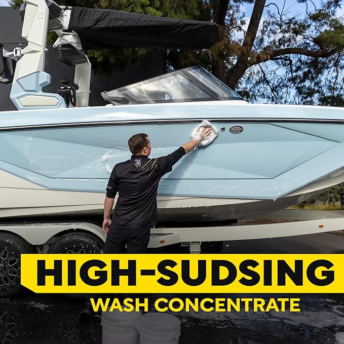 Meguiar's M43 Marine/RV Boat Wash,pH-Balanced Boat/RV Wash for Protecting Fiberglass and Gel Coat,Streak-Free Shine that Keeps Surfaces Clean and Protected,64 Oz,(Pack of 2)