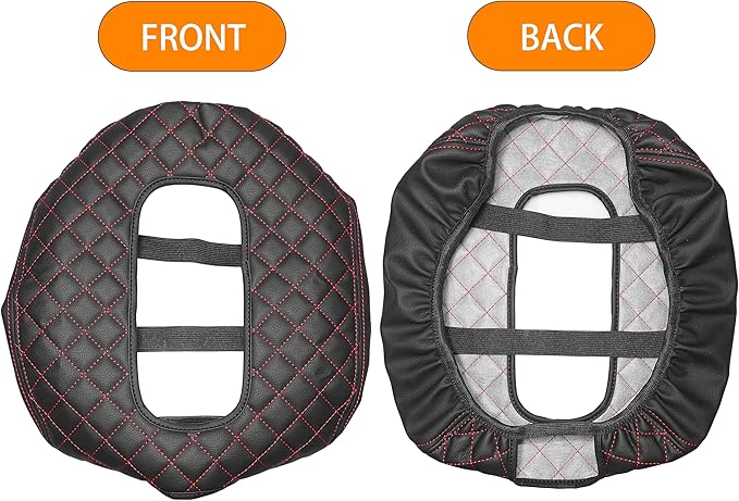 Center Console Cover for Chevy Silverado/GMC Sierra Accessories 2019-2026, Tahoe & Suburban & Yukon 2021-2026 Armrest Cover Middle Console Leather Protector Pad (Bucket Seat Consoles)(Red Stitches)