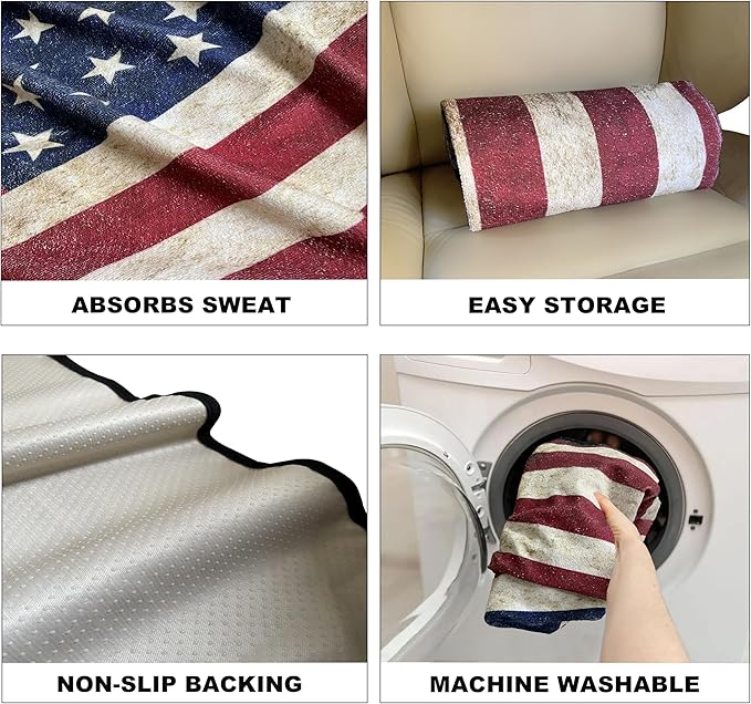 Car Seat Covers 2pcs Waterproof Towel Car Seat Cover Universal Fit for Most Trucks SUV Fitness Athletes Pets Gym and Water Sport，American Flag Design