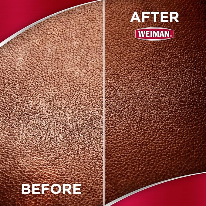 Weiman Leather Cleaner & Conditioner - 12 Fl Oz - Non Toxic Cleans Conditions and Restores Leather Surfaces - UV Protectants Help Prevent Cracking or Fading of Leather Couches Car Seats Shoes Purses