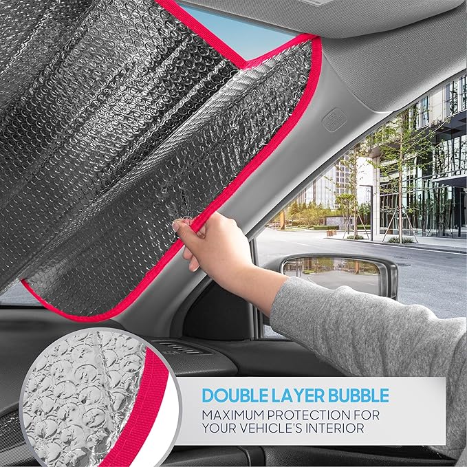BDK Fresh Watermelons Front Windshield Sunshade Accordion Folding Style Auto Shade for Car Truck SUV Van Blocks UV Rays Sun Visor Protector Easy Setup Keeps Your Vehicle Cool - 58 x 27 inches